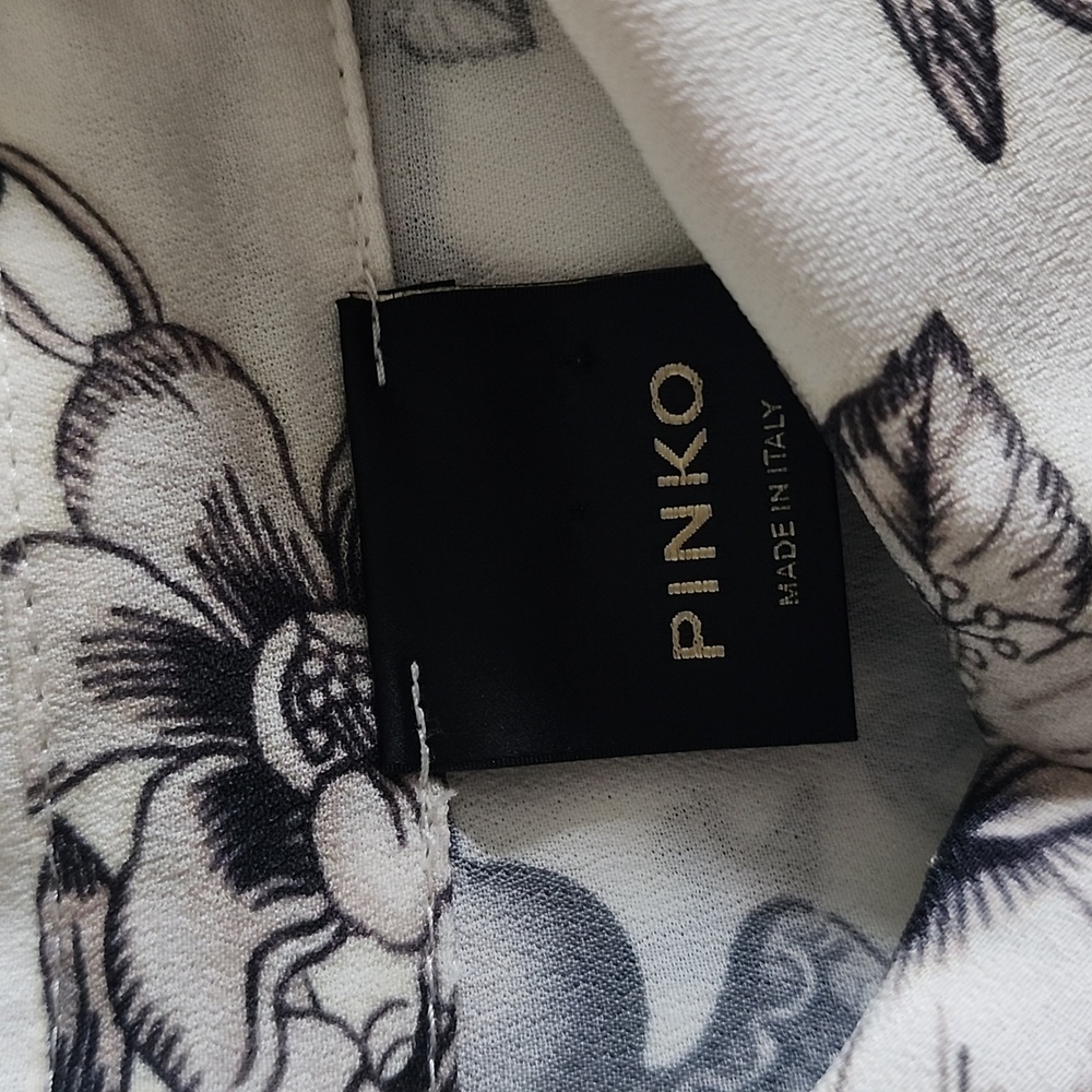 PINKO Corisha Tattoo Print Crepe Blouse - Picture 12 of 13